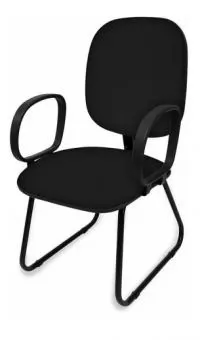 Cadeira   Diretor  Fixa Pé Trapézio Com Braço - Código 13